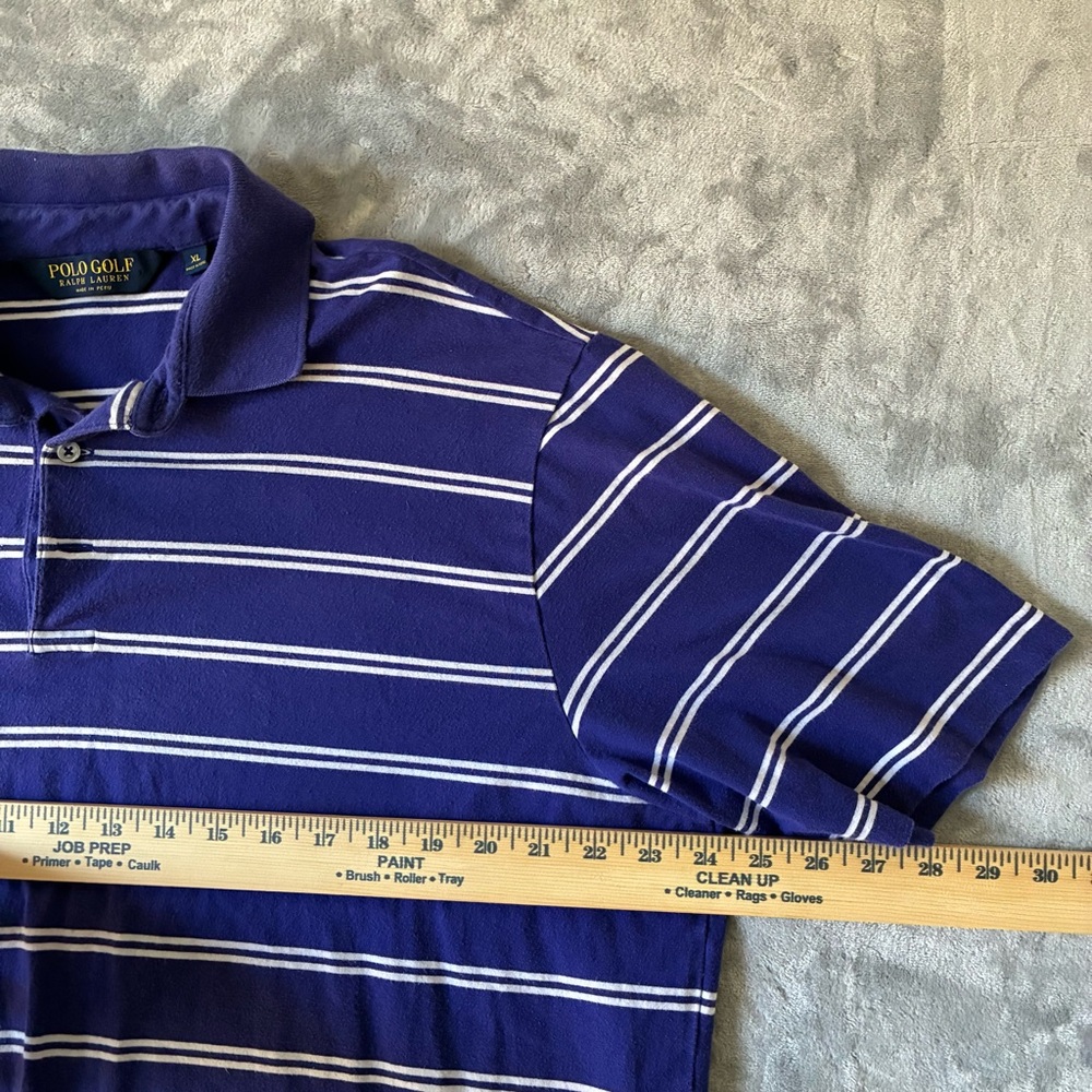 Ralph Lauren Polo Golf Men's Striped Blue Polo Shirt - Picture 4 of 5